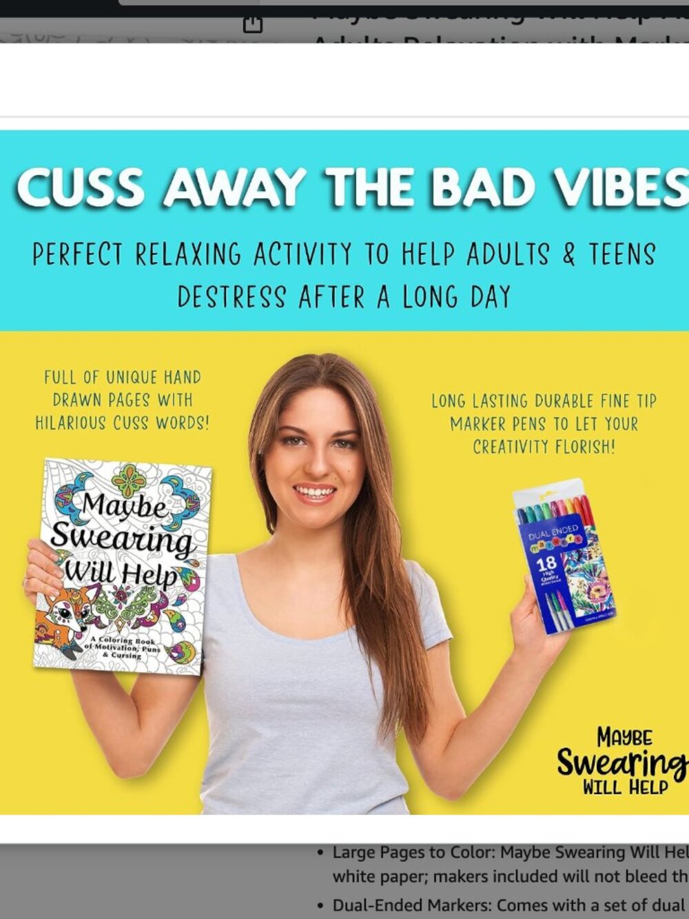 Maybe Swearing Will Help Adult Coloring Book Set - Picture 5 of 7